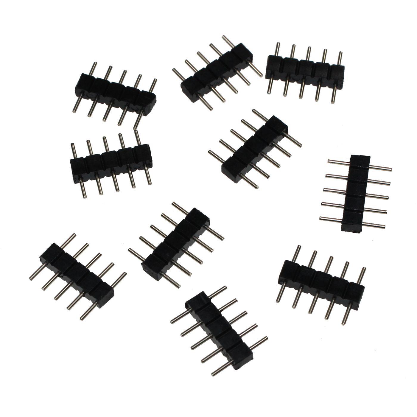 10x RGBW LED Steckbrücke 5 Pin Steckverbinder 13x3mm Adapter Kupplung