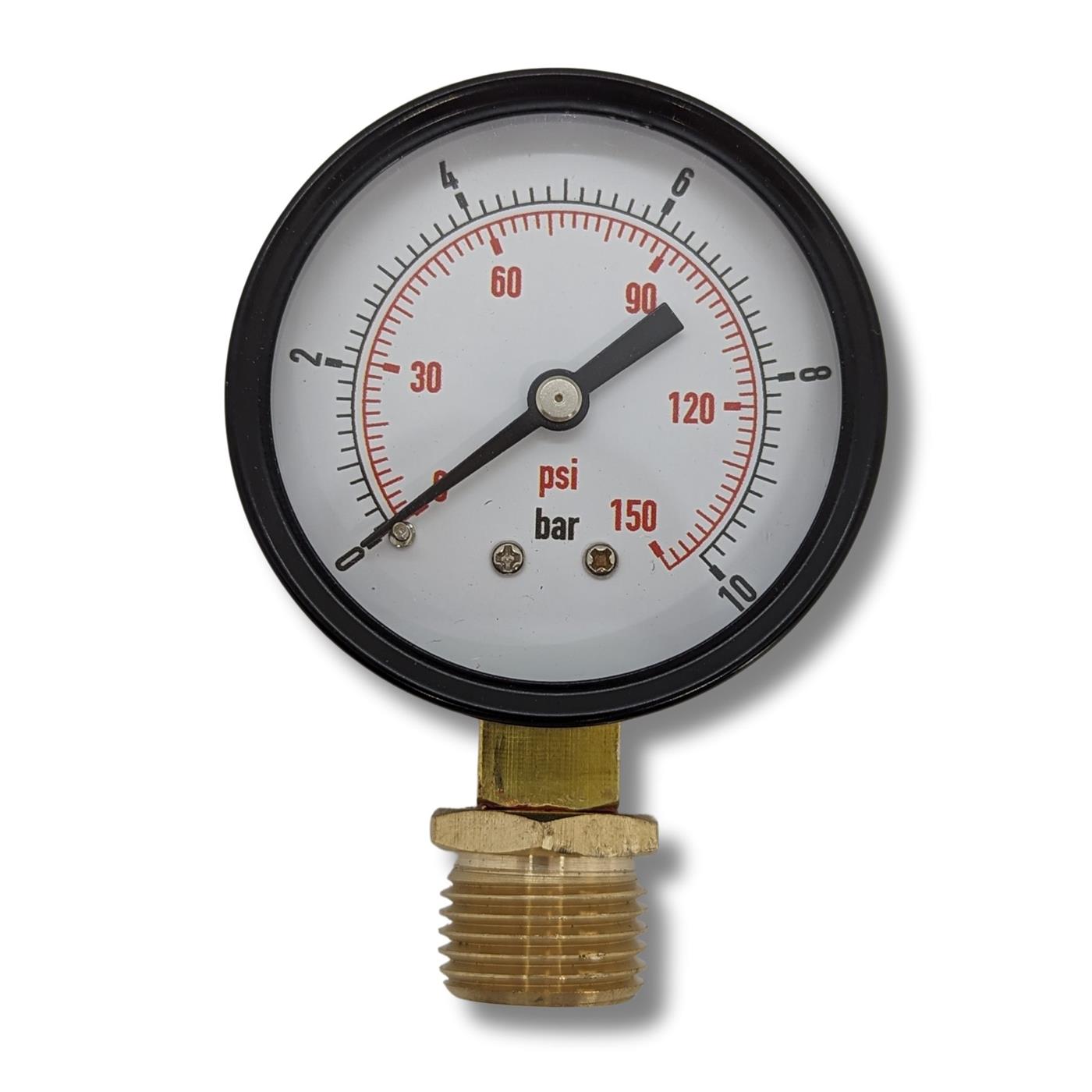 Manometer 0-6,0bar I 1/2 Zoll I Klasse 2,5 I Anschluss unten I Durchmesser 60mm I Druckmesser I für Druckluft und Wasser