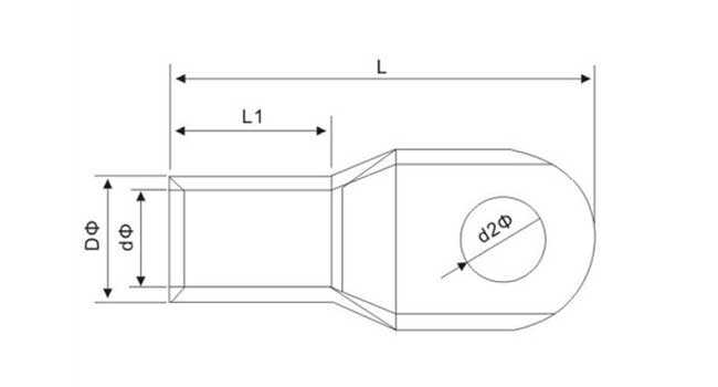 Rohrkabelschuhe technische Zeichnung