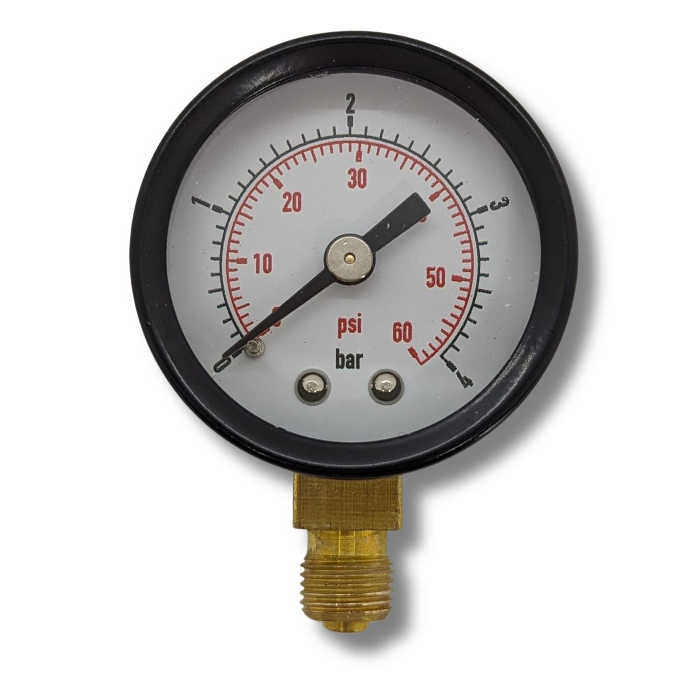 Manometer 0-4,0bar I 1/8 Zoll I Klasse 2,5 I Anschluss unten I Durchmesser 40mm I Druckmesser I für Druckluft und Wasser